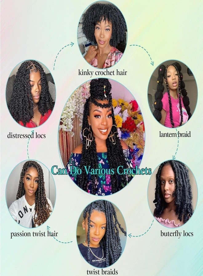 Chicmoi 8 Inch Bob Marley Hair Short Afro Kinky Twist Braiding Hair for Passion Twist Crochet Hair 8 Packs 1B Black Soft Fluffy Twisted Up Springy Afro Twist Hair Extension for Women Girl - Image 4